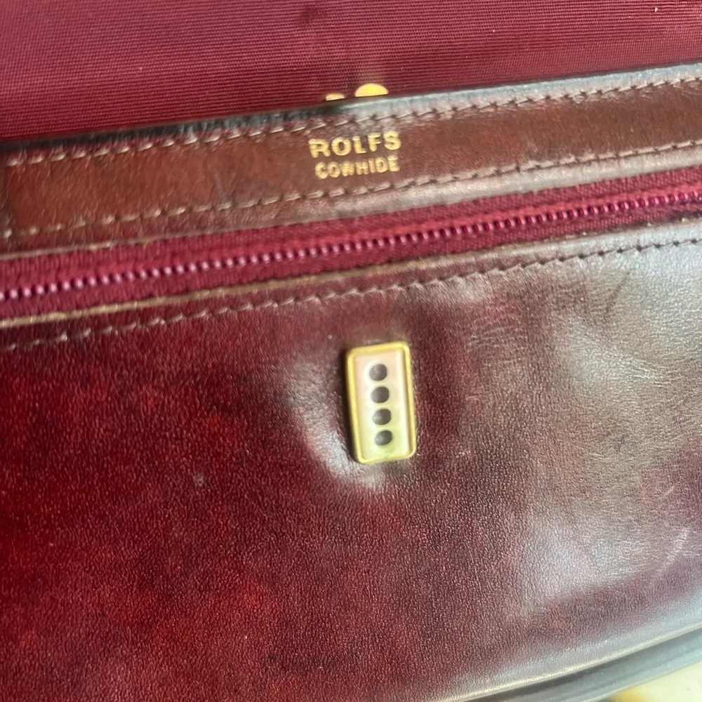 Rolfs Vintage Cowhide  burgundy Leather Checkbook Wallet